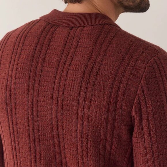 Marine Layer Mens Arthur Sweater Button Down Veneer Large Wool Blend Large NWT - Picture 3 of 15